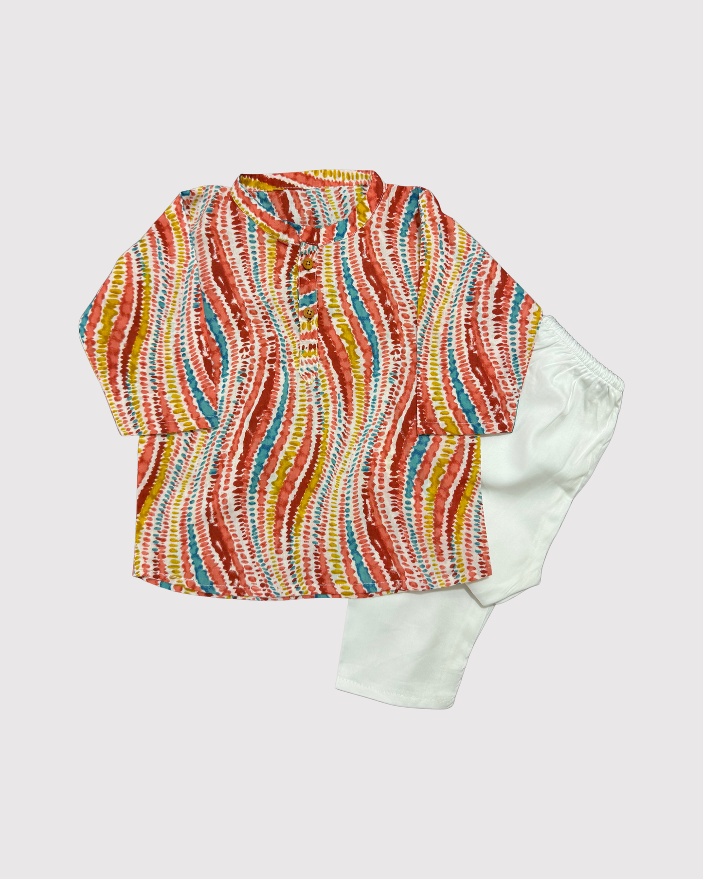 Multi Colour Waves Kurta Set