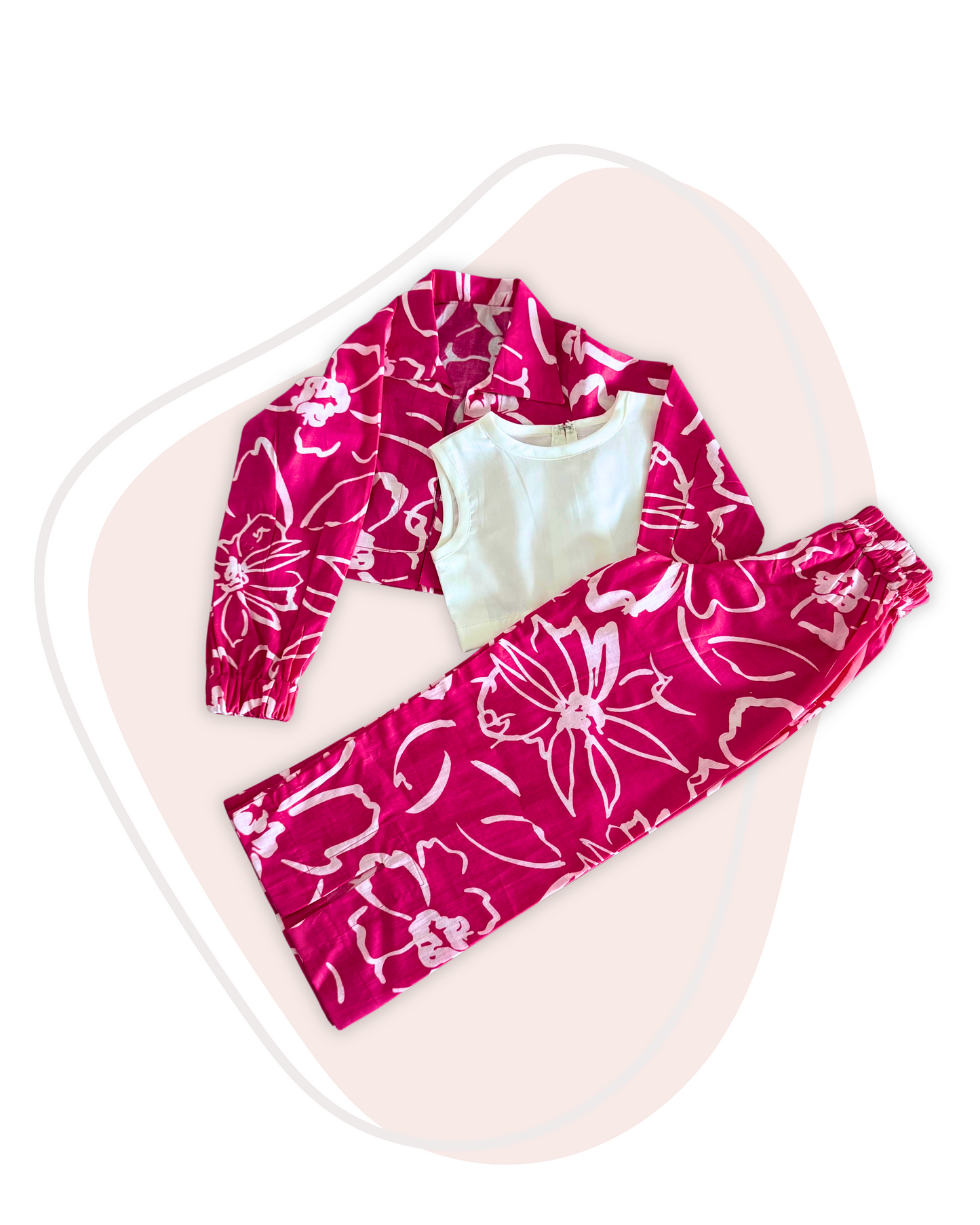 3 piece Pink Floral Co-ord Set